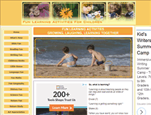 Tablet Screenshot of fun-learning-activities-for-children.com